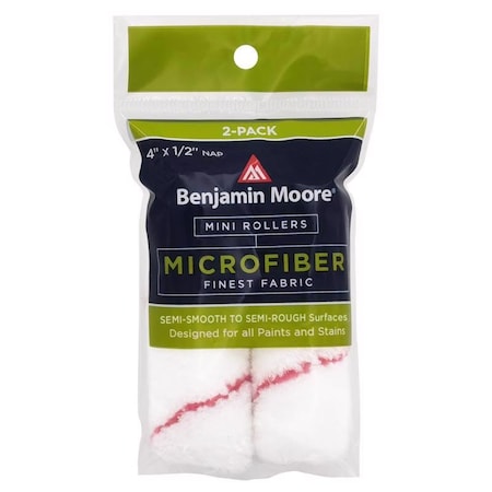 Benjamin Moore Microfiber 4 In. W X 1/2 In. Mini Roller 2 Pk